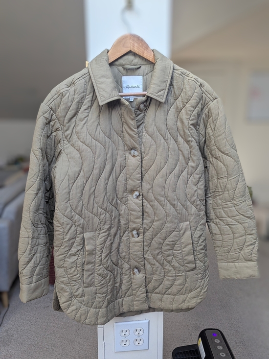 Madewell Jackets & Blazers - Madewell Quilted Sage Green Button-Front Jacket